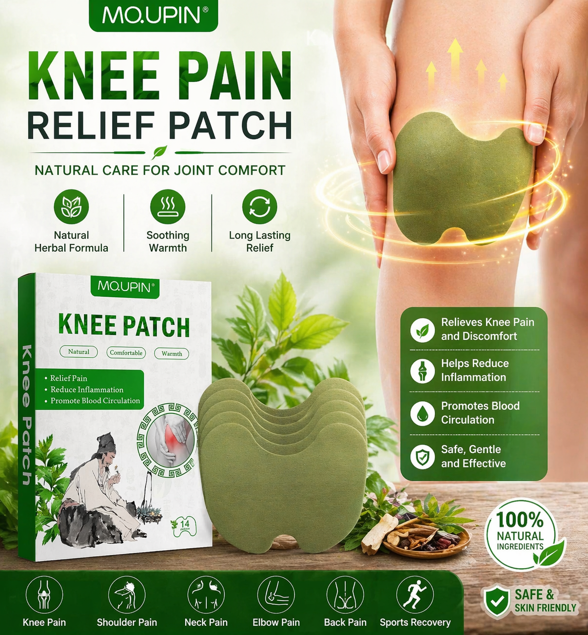Knee Pain Relief Patch (Pack of 10)