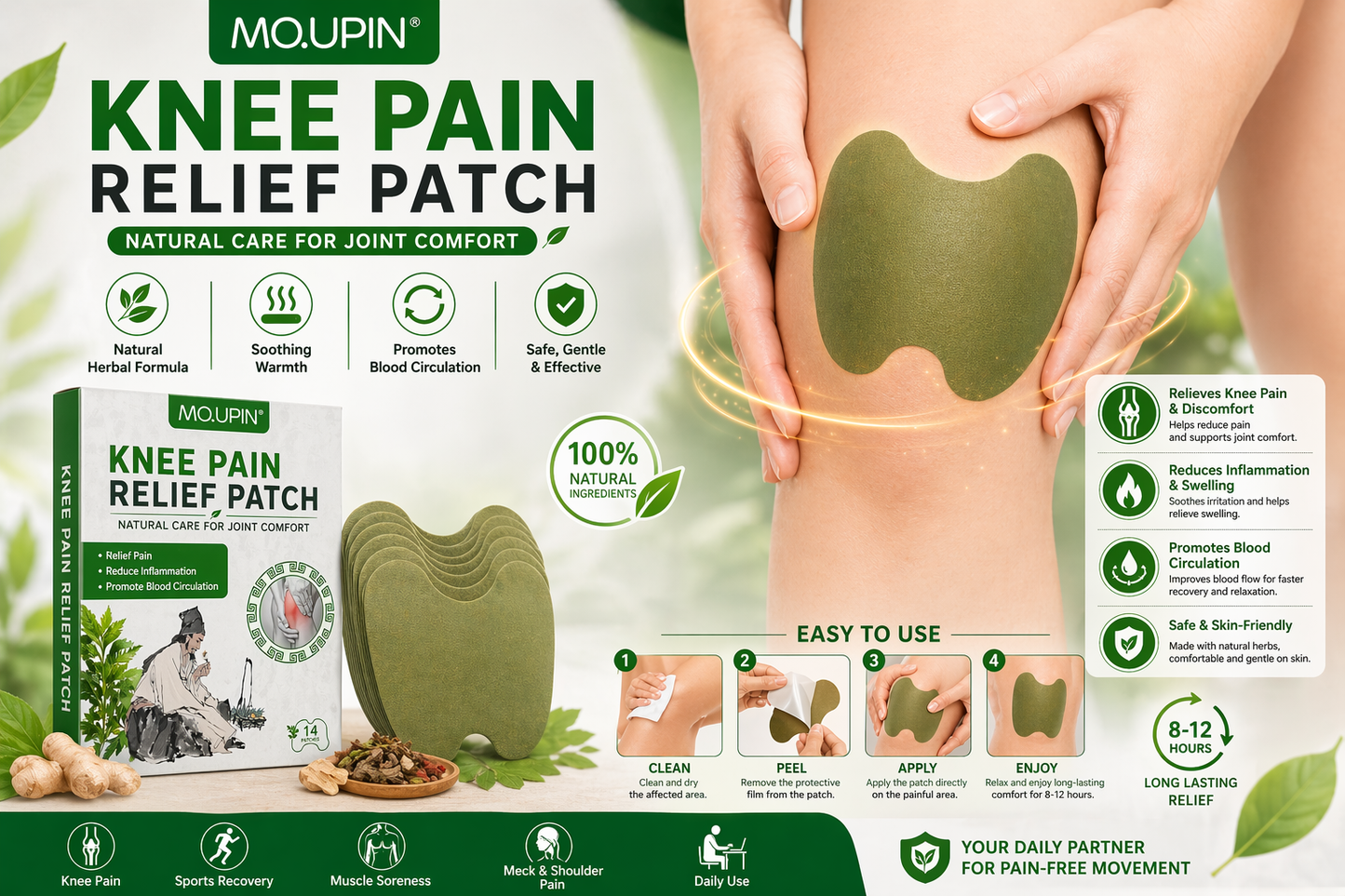 Knee Pain Relief Patch (Pack of 10)
