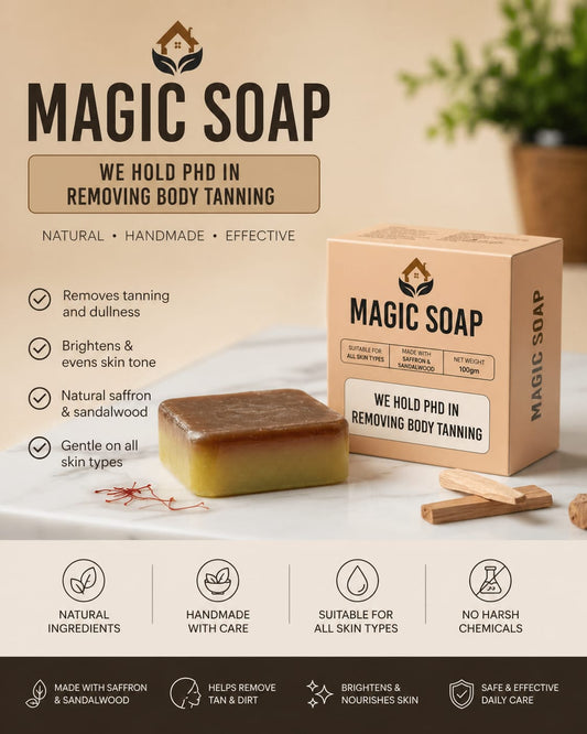 Handmade Magic Soaps For Skin Glow and Tan remover (pack of 2)